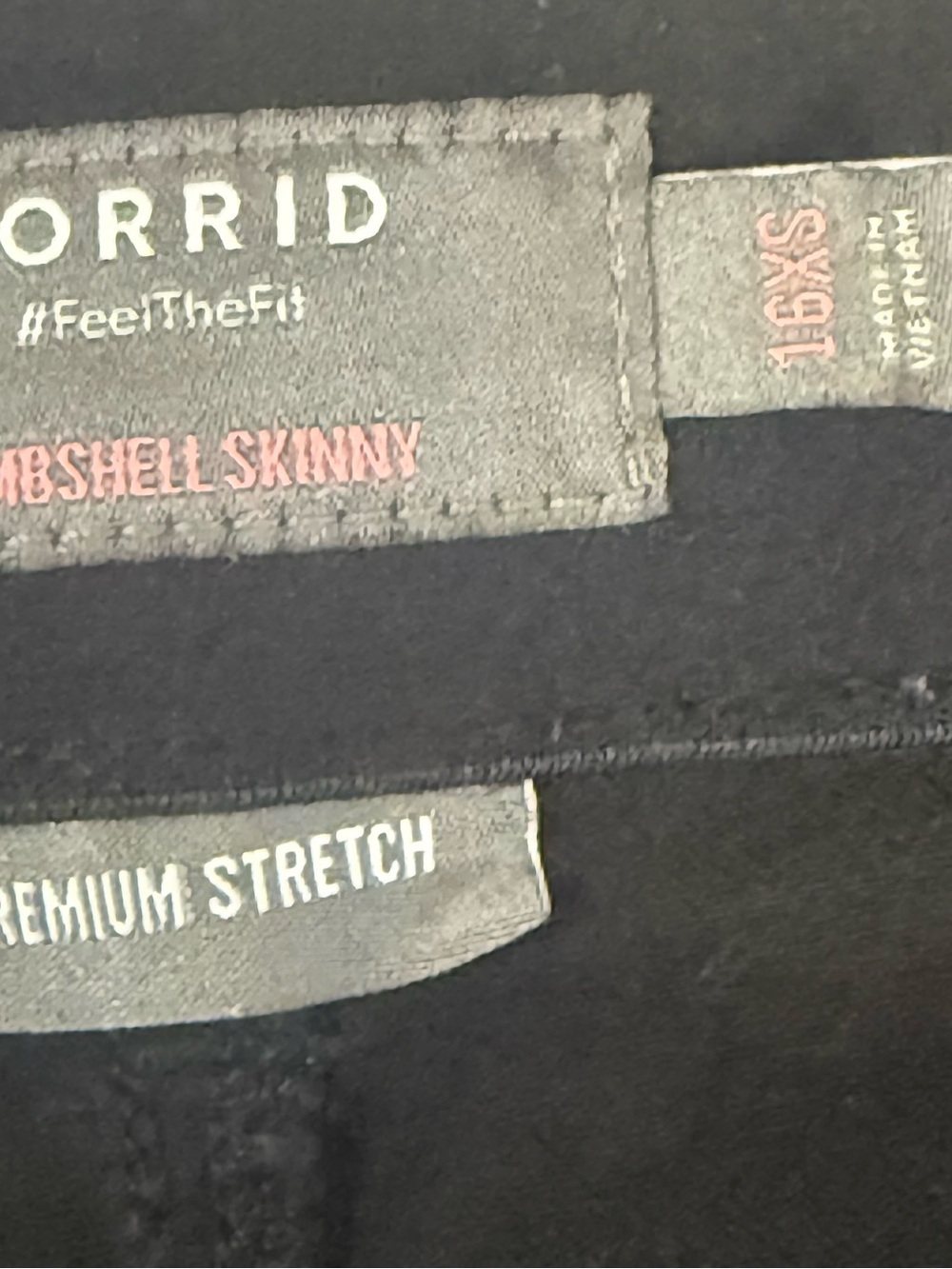 Torrid Bombshell Skinny Black Distressed Jeans Womens 16XS Premium Stretch - Picture 6 of 10